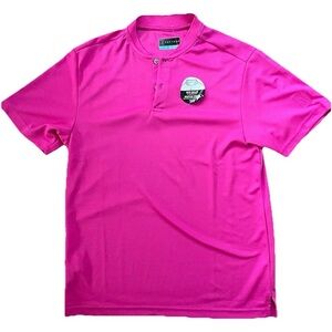 PGA Tour Men's Bright Hot Pink Short-Sleeve Polo